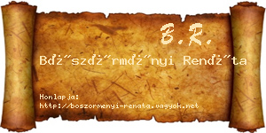 Böszörményi Renáta névjegykártya